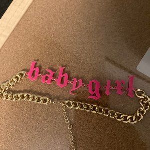 Pink Lettered Choker